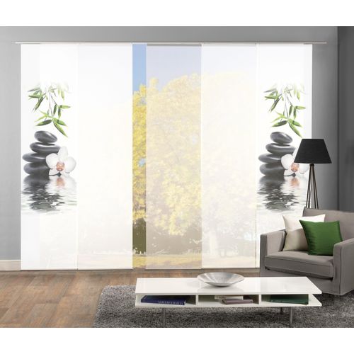 4056751015240 - Schiebegardine HOME WOHNIDEEN RUSKIN Gardinen Gr 245 cm Klettband 60 cm grün Schiebegardinen blickdicht HxB 245x60 inkl Befestigungszubehör