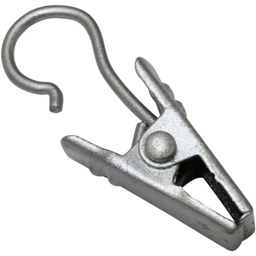 4003018005278 - Gardinenhaken Clipshaken mit Klammer Metall Gr 1 silber (silberfarben) 10 Stk Gardinenbefestigungen Zubehör Vitragestangen Caféhausstangen