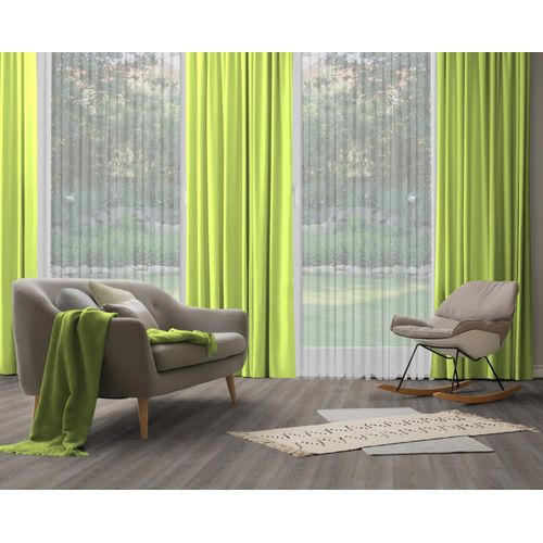 4004567416713 - Vorhang WIRTH Dim out Gardinen Gr 385 cm Multifunktionsband 142 cm grün (limone) Schlafzimmergardinen nach Maß