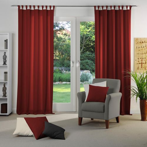4004567412753 - Vorhang WIRTH Dim out rot Gardinen 205cm Schlaufen 142cm Polyester nach Maß B142cm H205cm