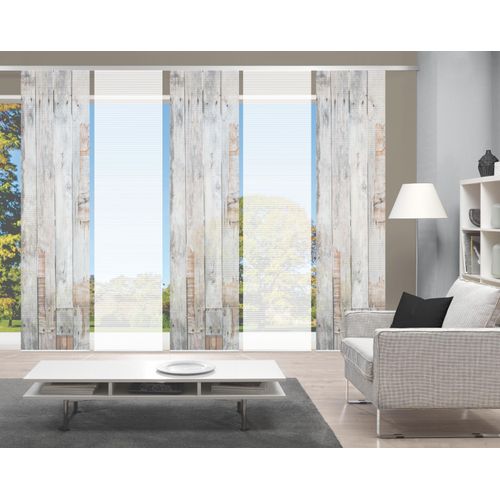 4056751515788 - Schiebegardine VISION LIZZA Gr 1 beige (naturfarben) B60cm H260cm Polyester Gardinen SETSCHIEBEVORHANGBAMBUSDIGITALDRUCK