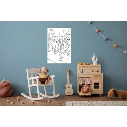 4067437121407 - Wandsticker QUEENCE Ritter und Burg weiß B60cm H90cm Vinyl Wandtattoos DIY-Wandsticker zum Bemalen 4067437121407 - Wandsticker QUEENCE Ritter und Burg weiß B60cm H90cm Vinyl Wandtattoos DIY-Wandsticker zum Bemalen