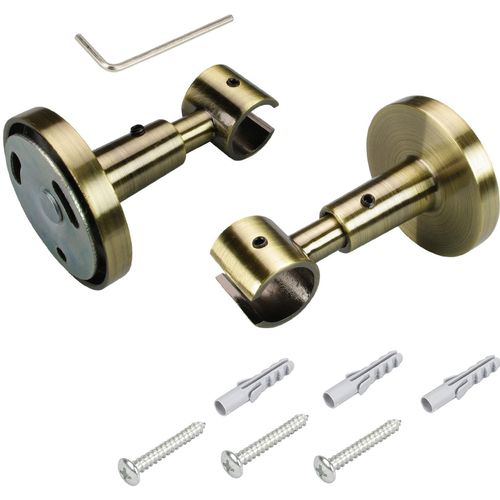 4016318280474 - Deckenträger für Gardinenstangen LIEDECO gold (messingfarben antik) Ø16cm Gardinenstangenhalterungen für Gardinenstangen Ø 16 mm