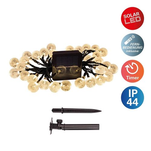 4003222893777 - NÄVE LED-Lichterkette Becul transparent Dioden 50 Stk Flammen 50 Stk Gesamtlänge 935m Lichterketten Solar 50 Leuchtkugeln 8 Leuchtmodi per Fernbedienung inkl Timer 4003222893777 - NÄVE LED-Lichterkette Becul transparent Dioden 50 Stk Flammen 50 Stk Gesamtlänge 935m Lichterketten Solar 50 Leuchtkugeln 8 Leuchtmodi per Fernbedienung inkl Timer