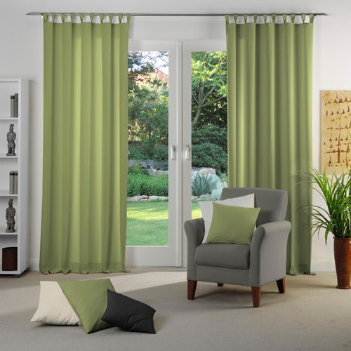 4004567415105 - Vorhang WIRTH Dim out Gardinen Gr 395 cm Schlaufen 142 cm grün Schlaufen nach Maß