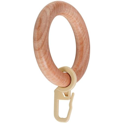 9002777128162 - Gardinenring GARESA Holzring mit Haken Gr 1 braun (buchefarben) Ø28cm Holzwerkstoff Gardinenbefestigungen für Durchmesser bis 28mm einfache Montage