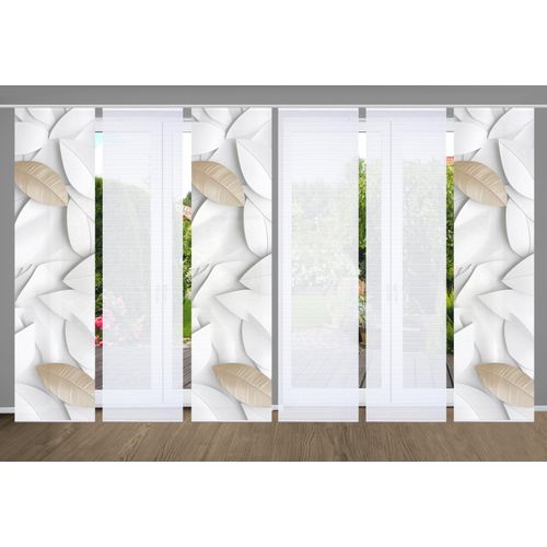 4056751515191 - Schiebegardine HOME IN GREEN LISON Gr 1 beige (naturfarben) B60cm H245cm Polyester Gardinen SET DIGITALDRUCKBAMBUSOPTIK RECYCELT