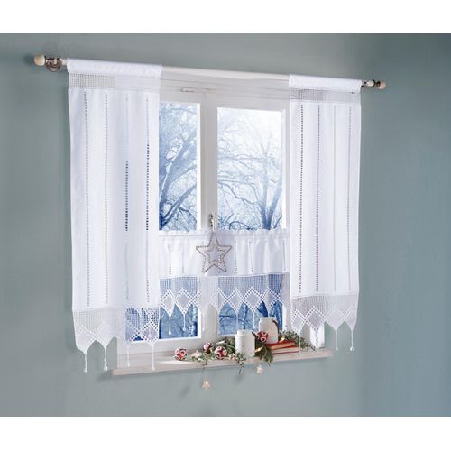 4056837013351 - Scheibengardine HOSSNER - ART OF HOME DECO Attersee Gr 1 weiß Gardinen 75cm Stangendurchzug 40cm 4056837013351 - Scheibengardine HOSSNER - ART OF HOME DECO Attersee Gr 1 weiß Gardinen 75cm Stangendurchzug 40cm