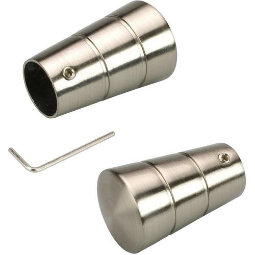 4016318269370 - Gardinenstangen-Endstück Concav Gardinenstangenendstücke Gr 2 St silberfarben (edelstahlfarben) Gardinenstangen-Endstücke Gardinenstangenendstücke für Gardinenstangen Ø 16 mm