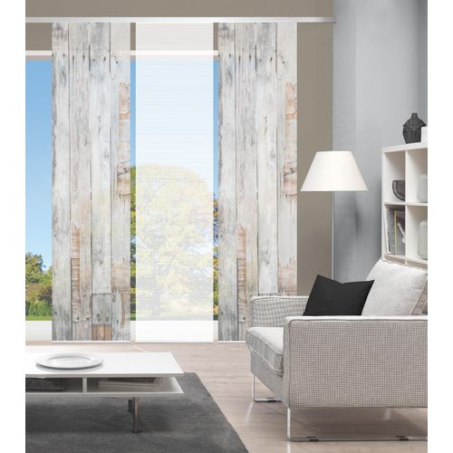 4056751515740 - Schiebegardine VISION LIZZA Gr 1 beige (naturfarben) B60cm H260cm Polyester Gardinen SETSCHIEBEVORHANGBAMBUSDIGITALDRUCK