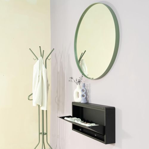 8712077112914 - Spiegel DONNA 5 grün (dusty grün) B H T 90cm x 90cm x 6cm Ø 90cm Stahl glasspiegel Wandspiegel aus Stahl B90cm H90cm T6cm 8712077112914 - Spiegel DONNA 5 grün (dusty grün) B H T 90cm x 90cm x 6cm Ø 90cm Stahl glasspiegel Wandspiegel aus Stahl B90cm H90cm T6cm