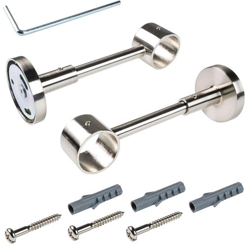 4016318312892 - Träger Gardinenstangenhalterungen Gr Länge 145 cm silberfarben (edelstahlfarben) Gardinenstangenhalter Gardinenstangenhalterungen für Gardinenstangen Ø 28 mm