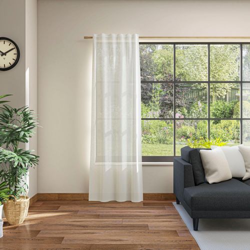 4006470490712 - Gardine HEINE HOME Gardinen Gr 245 cm Multifunktionsband 145 cm weiß (wollweiß) Halbtransparente Gardinen