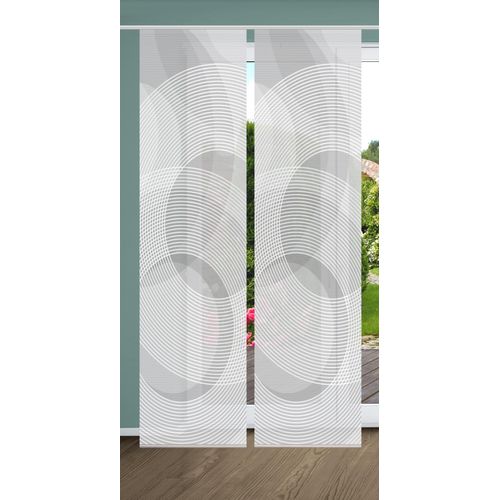 4056751515238 - Schiebegardine HOME IN GREEN AFONSO Gr 1 grau B60cm H245cm Polyester Gardinen SET DIGITALDRUCKBAMBUSOPTIK RECYCELT