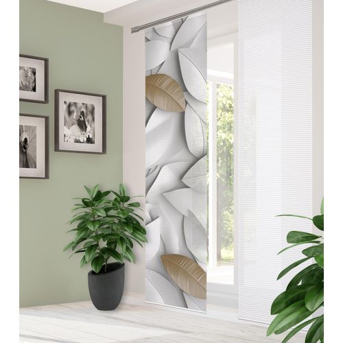4056751513807 - Schiebegardine HOME IN GREEN LISON Gr 1 beige (naturfarben) B60cm H245cm Polyester Gardinen DIGITALBEDRUCKT BAMBUSOPTIK RECYCELT