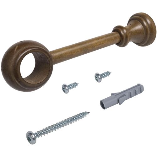 4016318002298 - Träger Thüringen braun (eichefarben rustikal) L165cm Gardinenstangenhalterungen für Gardinenstangen Ø 28 mm