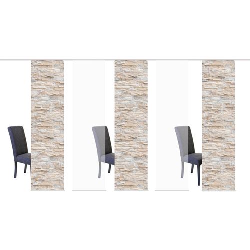 4056751261388 - Schiebegardine HOME WOHNIDEEN WALLIS Gr 1 weiß (wollweiß) B60cm H245cm Polyester Gardinen HxB 245x60 inkl Befestigungszubehör