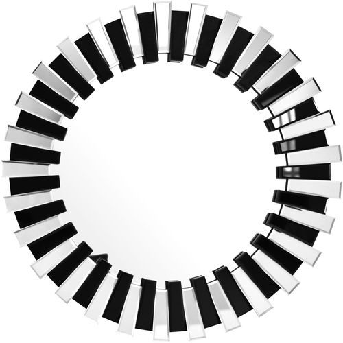 4056216564955 - Wandspiegel KAYOOM Apollon 910 Spiegel Gr B H 80 cm x 80 cm Ø 80 cm silberfarben (silberfarben schwarz) Wandspiegel