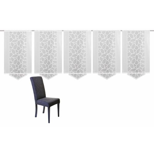 4056751153225 - Schiebegardine HOME WOHNIDEEN JENNA Gardinen weiß Fertiggardine Flächenvorhang Gardine Plissee Sonnenschutz-Plissee nach Räumen Schiebevorhang Jacquard Set inkl Befestigungszubehör