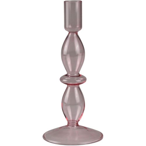 4056422272132 - Kerzenständer AM DESIGN Kerzenhalter mit kunstvollen Ausbuchtungen rosa H21cm Ø9cm Glas Kerzenhalter Stabkerzenhalter aus Glas Dekoobjekt