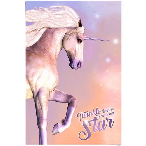 8714597556353 - Poster REINDERS Poster Einhorn Glitzer Bilder Gr B H 61 cm x 915 cm Einhorn 1 St rosa Poster