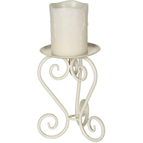 4050223953412 - Kerzenständer Kerzenständer in Antikweiß - (H) 20 cm Kerzenhalter Gr B H T 13 cm x 20 cm x 13 cm weiß (antikweiß) Kerzenhalter