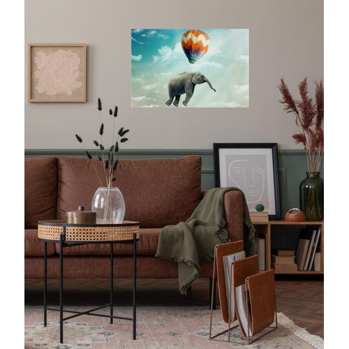 4067437104417 - QUEENCE Wandsticker Balloon Wandtattoos Selbstklebend kinderleichte Anbringung Gr B H T 150 cm x 100 cm x 01 cm Elefant-Elefanten blau Wandtattoos Tiere