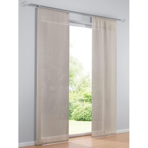 4006470362026 - Schiebegardine HEINE HOME Gardinen Gr 145 cm Klettschiene 60 cm grau (taupe) Schiebegardinen halbtransparent