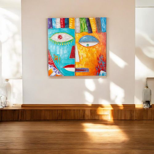 4063387384138 - Leinwandbild CASABLANCA BY GILDE Visage quadratisch bunt (farbe bild(er) mehrfarbig) B100cm H100cm T4cm Holz Leinwand Bilder