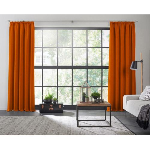 4004567410964 - Vorhang WIRTH Dim out Gardinen Gr 305 cm Kräuselband 142 cm orange (terra) Kräuselband nach Maß