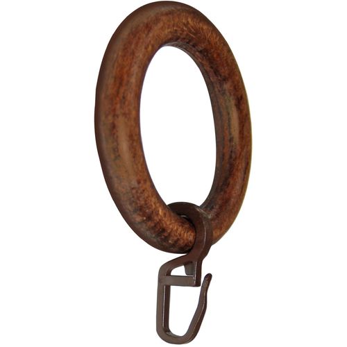 9002777124553 - Gardinenring GARESA Holzring mit Haken Gardinenbefestigungen Gr 20 St braun (nussbaum) Gardinenringe für Durchmesser bis 28mm einfache Montage