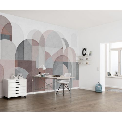 4055065200656 - Fototapete KOMAR Digitaldruck Vlies - Archway - Größe 400 x 250 cm rosa (graurosa) Rollen Vlies Tapeten Wohnzimmer Schlafzimmer