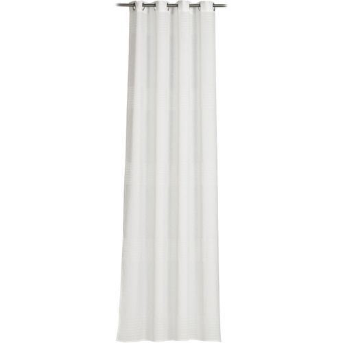 4021626366437 - Vorhang GÖZZE Marrakesch - Ösenschal Gardinen Gr 245 cm Ösen 140 cm weiß Ösen Gardine HxB 245x140 transparentes Gewebe inkl Querstreifen