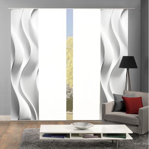 4056751516488 - Schiebegardine HOME WOHNIDEEN JAIR Gr 1 grau B60cm H245cm Polyester Gardinen SCHIEBEVORHANGSETSEIDENOPTIKDIGIDRUCK