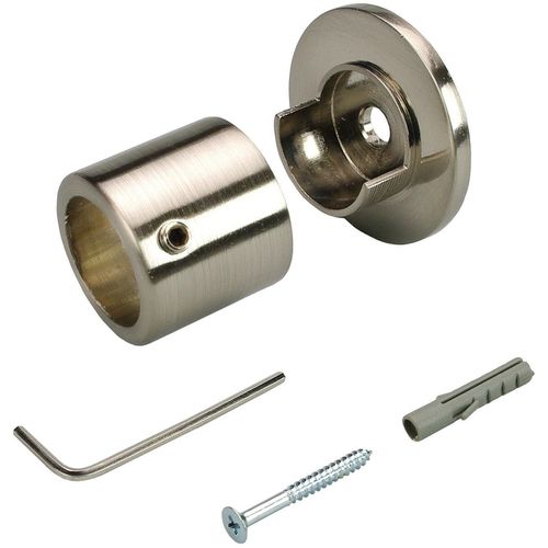 4016318197734 - Wandbefestigung Gardinenstangenhalterungen Gr Ø 16 cm silberfarben (edelstahlfarben) Gardinenstangenhalter Gardinenstangenhalterungen für Gardinenstangen Ø 16 mm