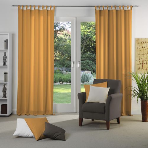 4004567418250 - Vorhang WIRTH Dim out orange Gardinen 305cm Schlaufen 142cm Polyester nach Maß B142cm H305cm 4004567418250 - Vorhang WIRTH Dim out orange Gardinen 305cm Schlaufen 142cm Polyester nach Maß B142cm H305cm