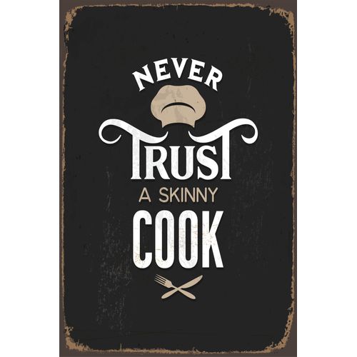 4049009865285 - Metallbild QUEENCE Skinny Cook Bilder Gr B H 30 cm x 45 cm Metallbild Schriftzüge Hochformat 1 St schwarz Metallbilder