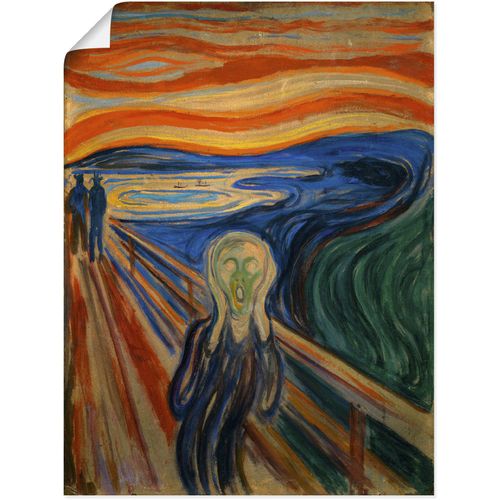 4059745451642 - Wandbild ARTLAND Der Schrei 1893 Bilder Gr B H 60 cm x 80 cm Poster Mann 1 St rot Bild Poster Bilder als Alubild Leinwandbild Wandaufkleber oder in versch Größen