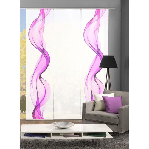 4056751015141 - Schiebegardine HOME WOHNIDEEN ALBERTA lila (brombeere) B60cm H245cm Polyester Gardinen HxB 245x60 Blickdicht inkl Befestigungszubehör