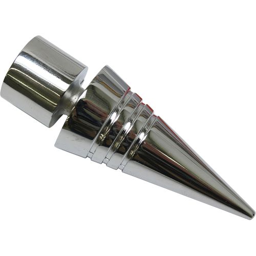 4003018272595 - Gardinenstangen-Endstück Spitze Gardinenstangenendstücke Gr 2 St grau (chromfarben) Gardinenstangen-Endstücke Gardinenstangenendstücke Serie Einzelprogramm Chicago Ø 20 mm