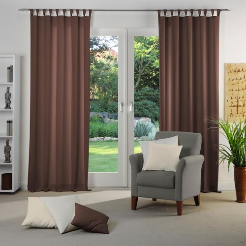 4004567408619 - Vorhang WIRTH Dim out braun Gardinen 385cm Schlaufen 142cm Polyester nach Maß B142cm H385cm 4004567408619 - Vorhang WIRTH Dim out braun Gardinen 385cm Schlaufen 142cm Polyester nach Maß B142cm H385cm