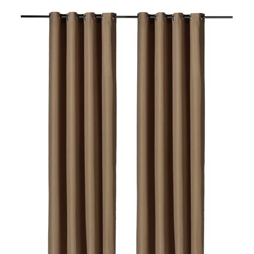 4005385136821 - Vorhang WECKBRODT Vito braun (nugat) B140cm H245cm Satin Polyester Gardinen Ösenschal Gardine blickdicht Microvelour Unifarben