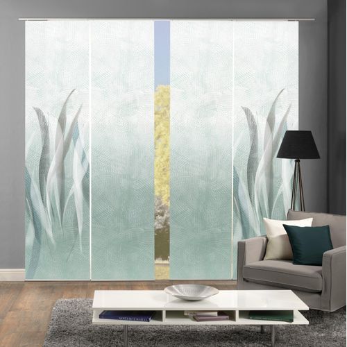 4056751516426 - Schiebegardine HOME WOHNIDEEN SIRALIO Gr 1 grün (mint) B60cm H245cm Polyester Gardinen SCHIEBEVORHANGSETSEIDENOPTIKDIGIDRUCK