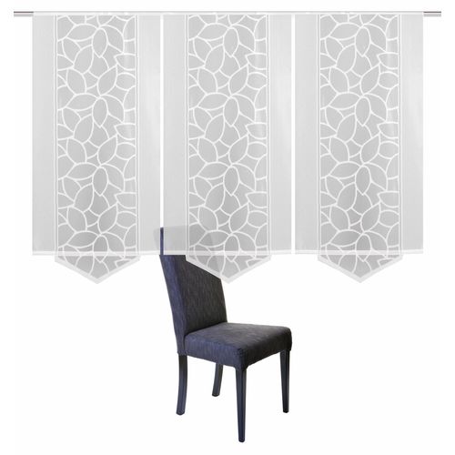 4056751153133 - Schiebegardine HOME WOHNIDEEN JENNA Gr 1 weiß B57cm H145cm Jacquard Polyester Gardinen Schiebevorhang Jacquard Set inkl Befestigungszubehör