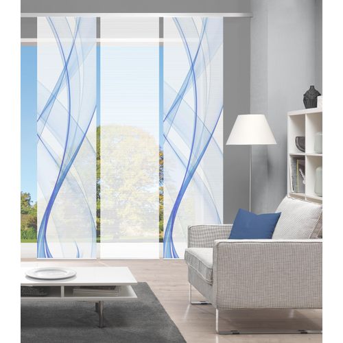 4056751516150 - Schiebegardine VISION PACOLIA Gr 1 blau B60cm H260cm Polyester Gardinen SETSCHIEBEVORHANGBAMBUSDIGITALDRUCK