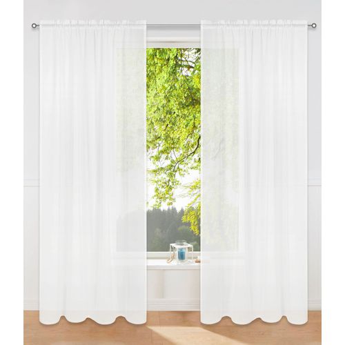 6941446632018 - Gardine MY HOME Dolly Gr 1 weiß B140cm H145cm Polyester Polyester Gardinen transparent Stangendurchzug gewebt gemustert verschiedene Größen