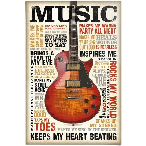 8714597365962 - Poster REINDERS Music is Passion braun (farbe bild(er) braun) B61cm H915cm Papier Bilder
