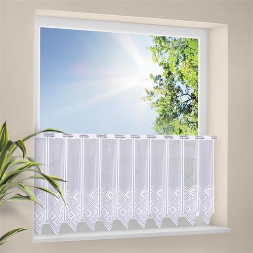 4007863705482 - Scheibengardine CARLINA weiß B150cm H38cm Jacquard Polyester Gardinen