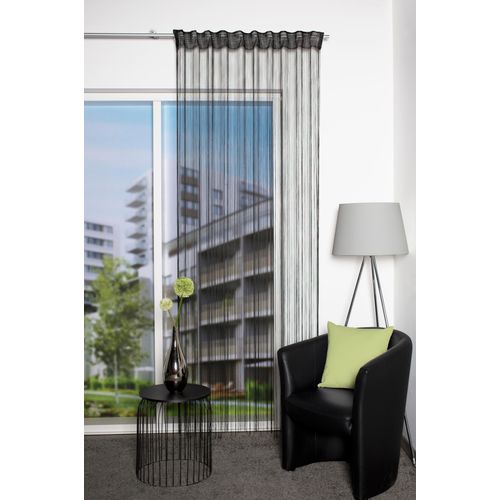 4056751514804 - Fadenvorhang HOME WOHNIDEEN SIMINO Gr 1 schwarz B145cm H245cm Jacquard Polyester Gardinen Fadenstore Jacquard Kombiband 4056751514804 - Fadenvorhang HOME WOHNIDEEN SIMINO Gr 1 schwarz B145cm H245cm Jacquard Polyester Gardinen Fadenstore Jacquard Kombiband