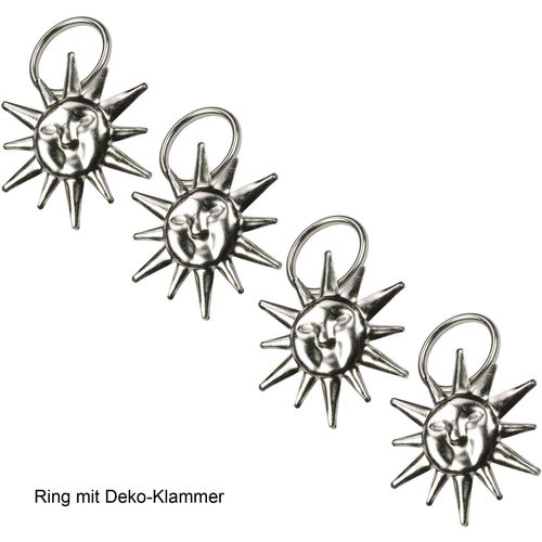 4016318289736 - Gardinenring Sonne Gardinenbefestigungen Gr 4 St grau (chromfarben) Gardinenringe Gardinenbefestigungen für Gardinenstangen Ø 16 mm 4016318289736 - Gardinenring Sonne Gardinenbefestigungen Gr 4 St grau (chromfarben) Gardinenringe Gardinenbefestigungen für Gardinenstangen Ø 16 mm